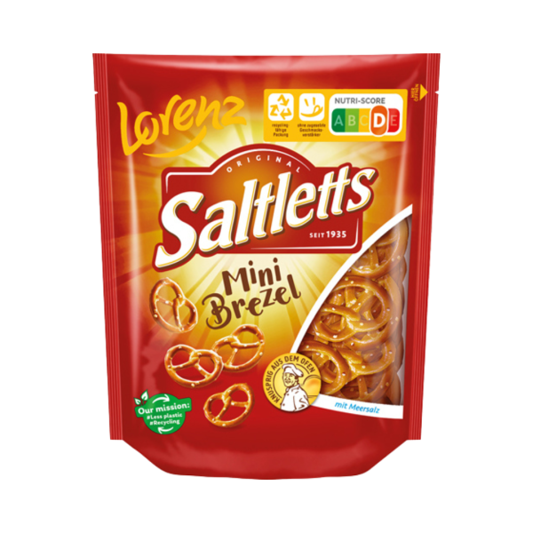 Lorenz Saltletts Mini Brezel, Laugengebaeck mit Meersalz, 150 Gramm